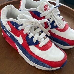 Nike Air Max 90 Red White Blue Size 1 Good Condition